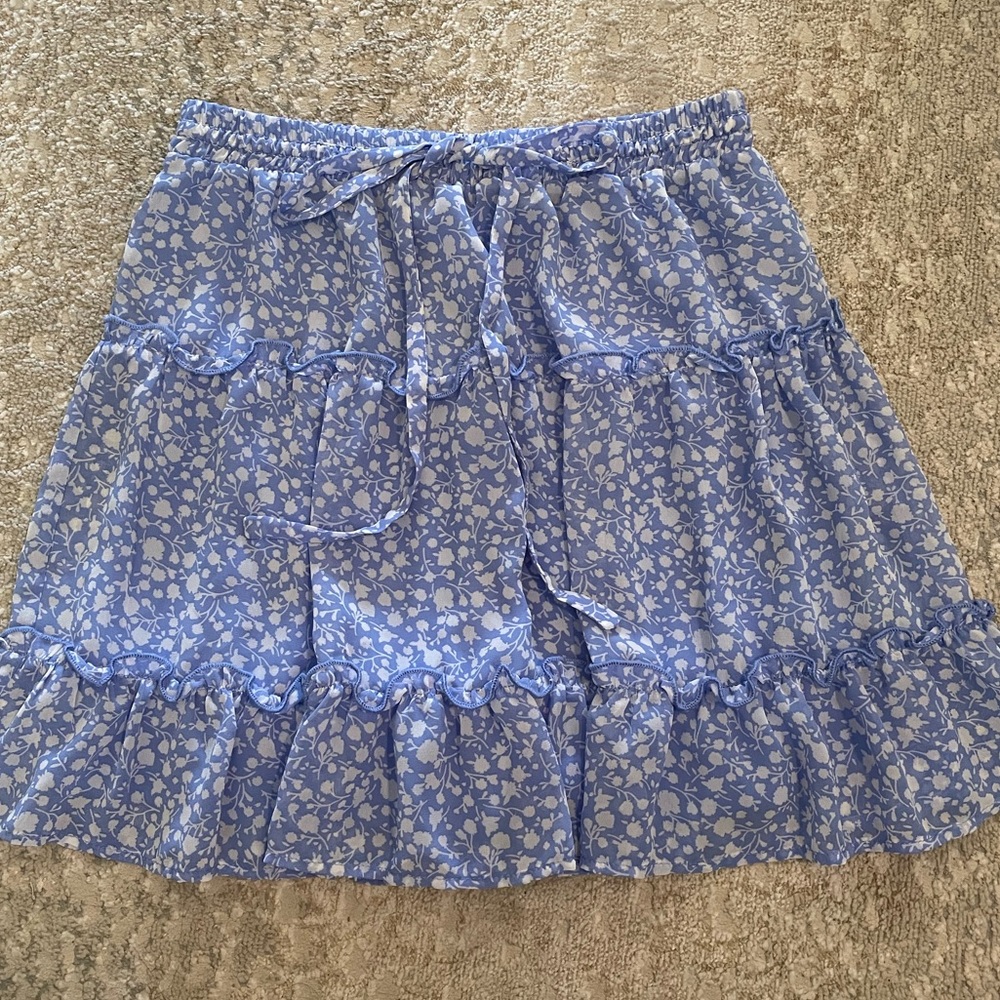 Blue Floral Skirt